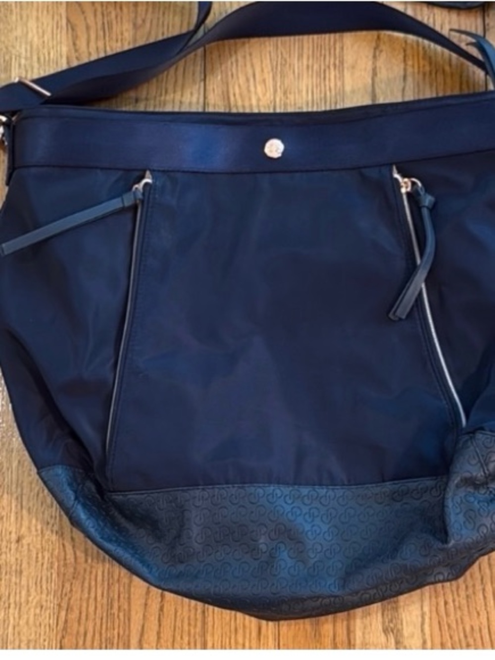 Calia by Carrie Underwood Navy Nylon Tote with Patterned Base